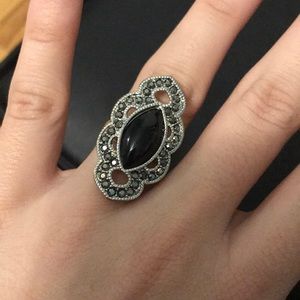 Black and silver ring
